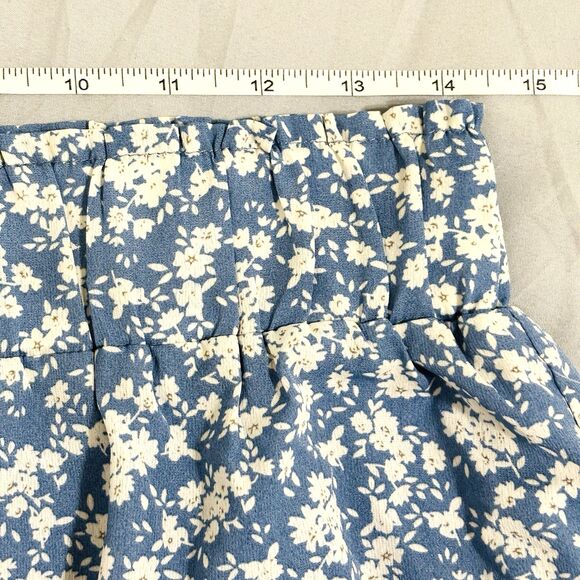 Altar'd State Camille Layered Shorts Sz L Blue Floral Flowy Tie Elastic Waist - Picture 5 of 7